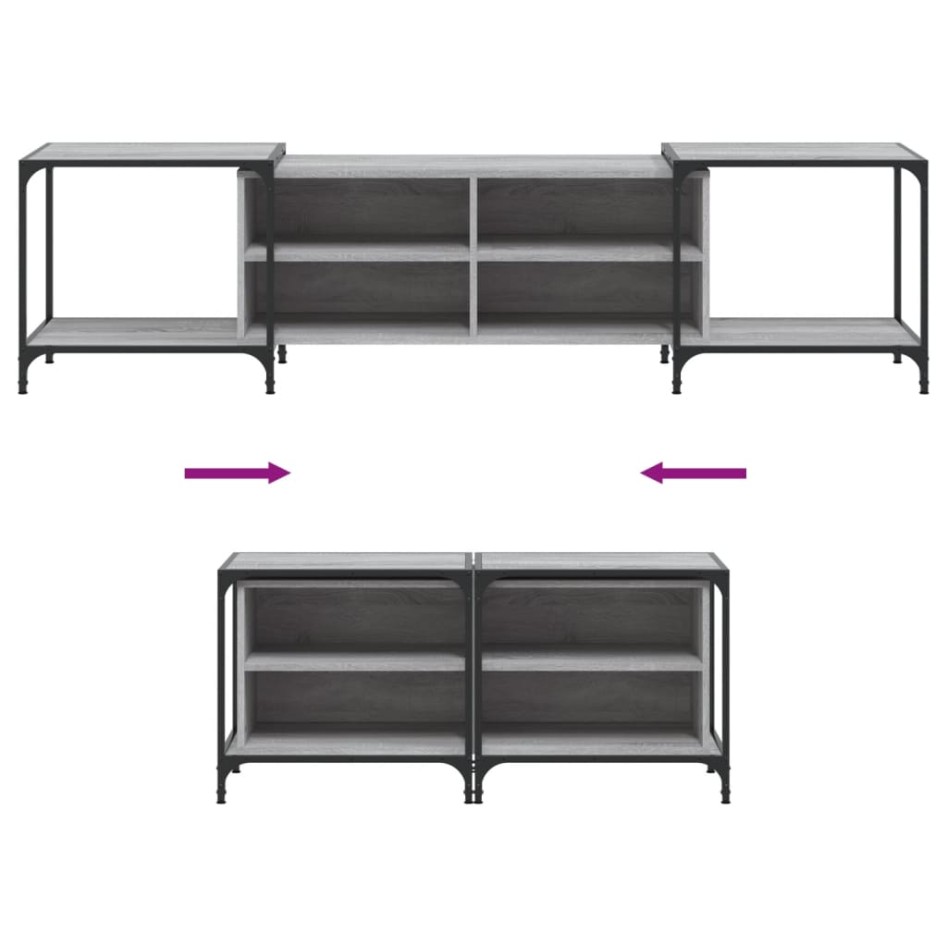 Mueble de TV madera de ingeniería gris Sonoma 203x37x50