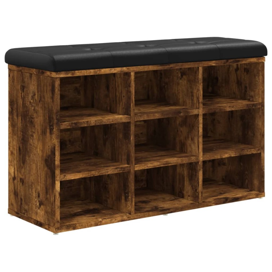 Banco zapatero madera de ingeniería roble ahumado 82x32x50