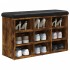 Banco zapatero madera de ingeniería roble ahumado 82x32x50