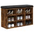 Banco zapatero madera de ingeniería roble ahumado 82x32x50