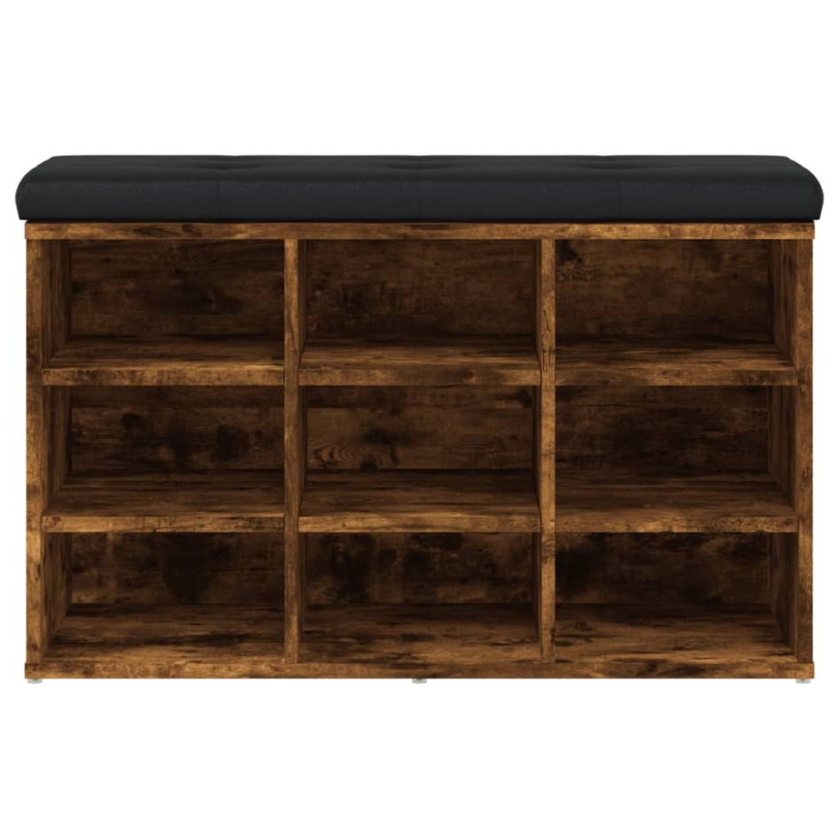 Banco zapatero madera de ingeniería roble ahumado 82x32x50