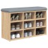 Banco zapatero madera de ingeniería roble Sonoma 82x32x50