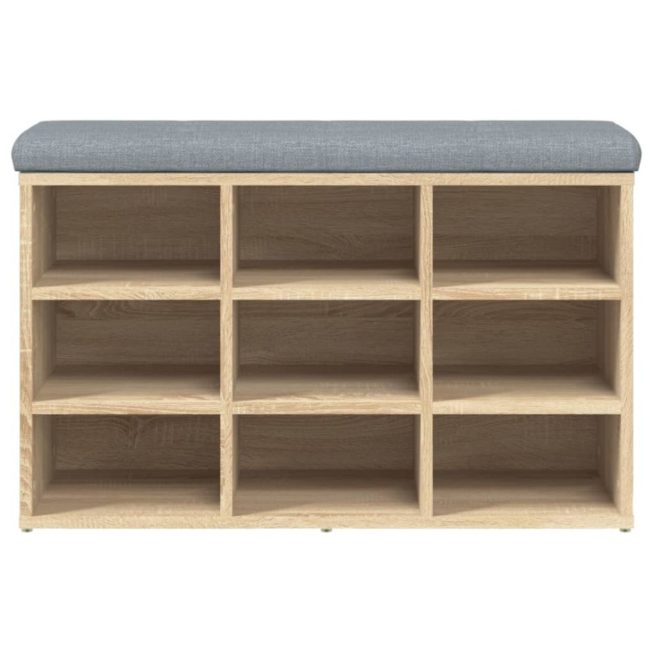 Banco zapatero madera de ingeniería roble Sonoma 82x32x50