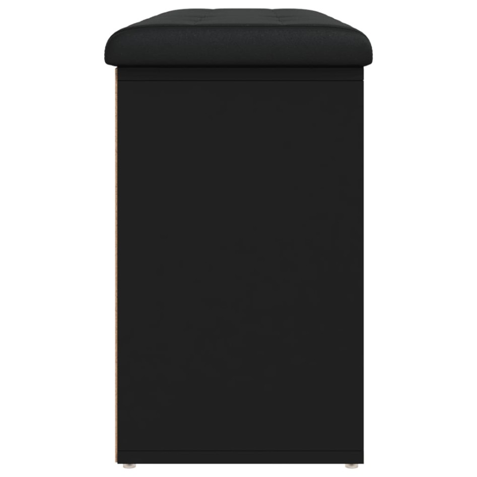 Banco zapatero madera de ingeniería negro 102x32x50