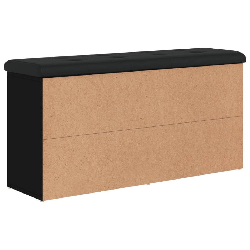 Banco zapatero madera de ingeniería negro 102x32x50