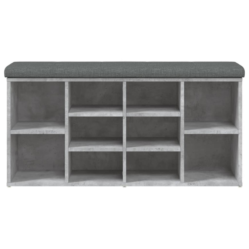 Banco zapatero madera de ingeniería gris hormigón 102x32x50