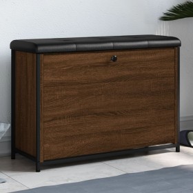 Banco zapatero con cajón abatible roble marrón 82x32x56
