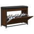 Banco zapatero con cajón abatible roble marrón 82x32x56