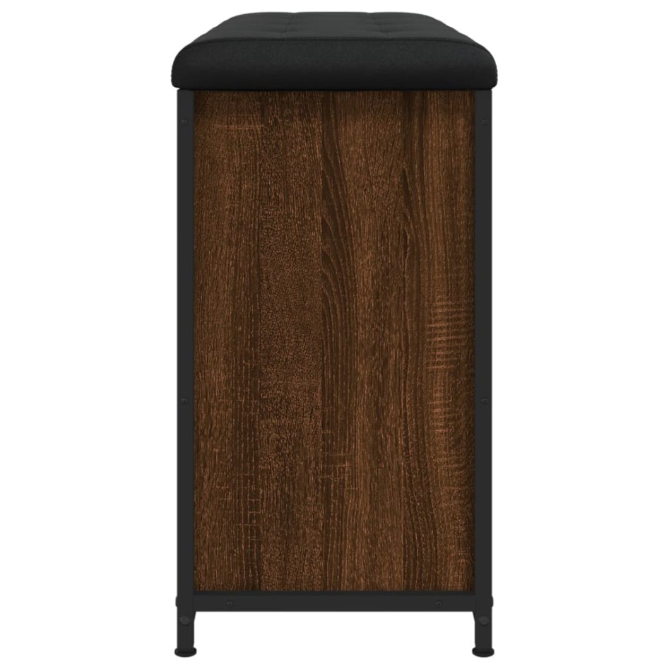 Banco zapatero con cajón abatible roble marrón 82x32x56