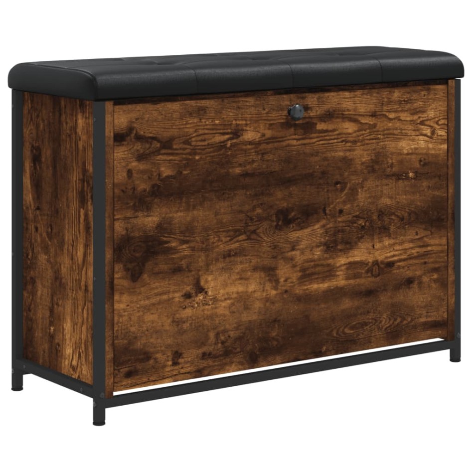 Banco zapatero con cajón abatible roble ahumado 82x32x56