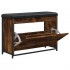 Banco zapatero con cajón abatible roble ahumado 82x32x56