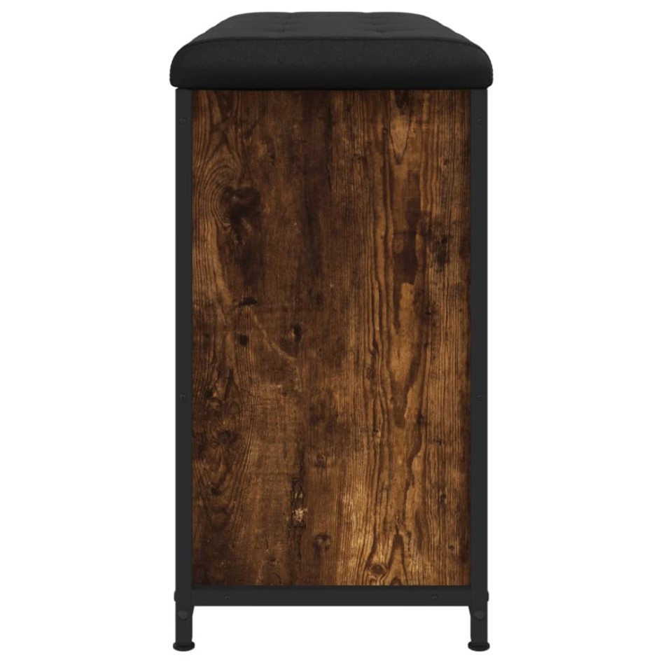 Banco zapatero con cajón abatible roble ahumado 82x32x56