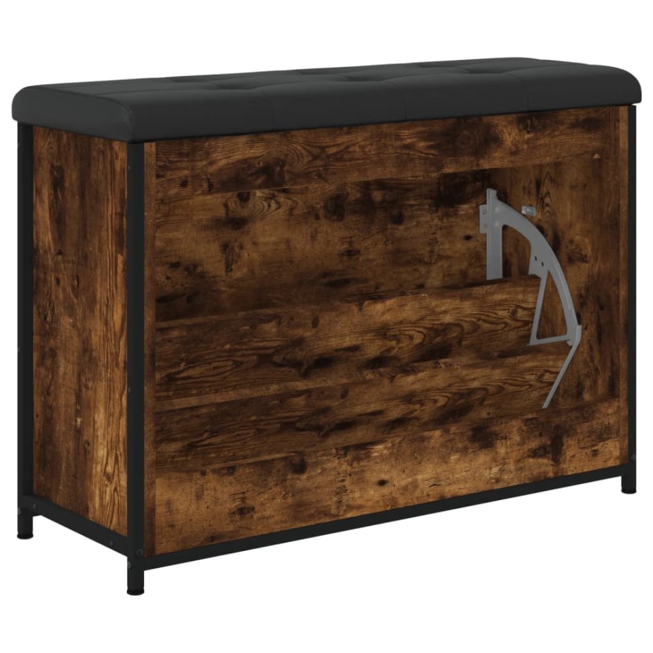 Banco zapatero con cajón abatible roble ahumado 82x32x56