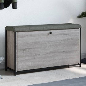 Banco zapatero con cajón abatible gris Sonoma 102x32x56