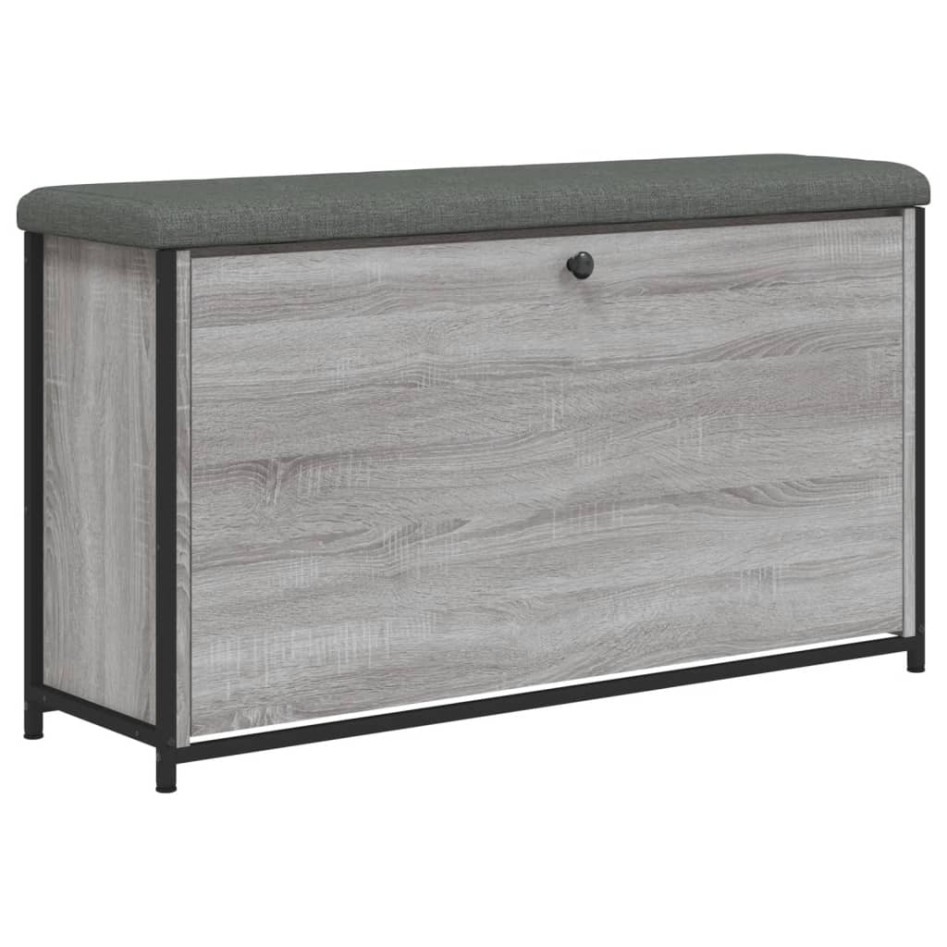 Banco zapatero con cajón abatible gris Sonoma 102x32x56