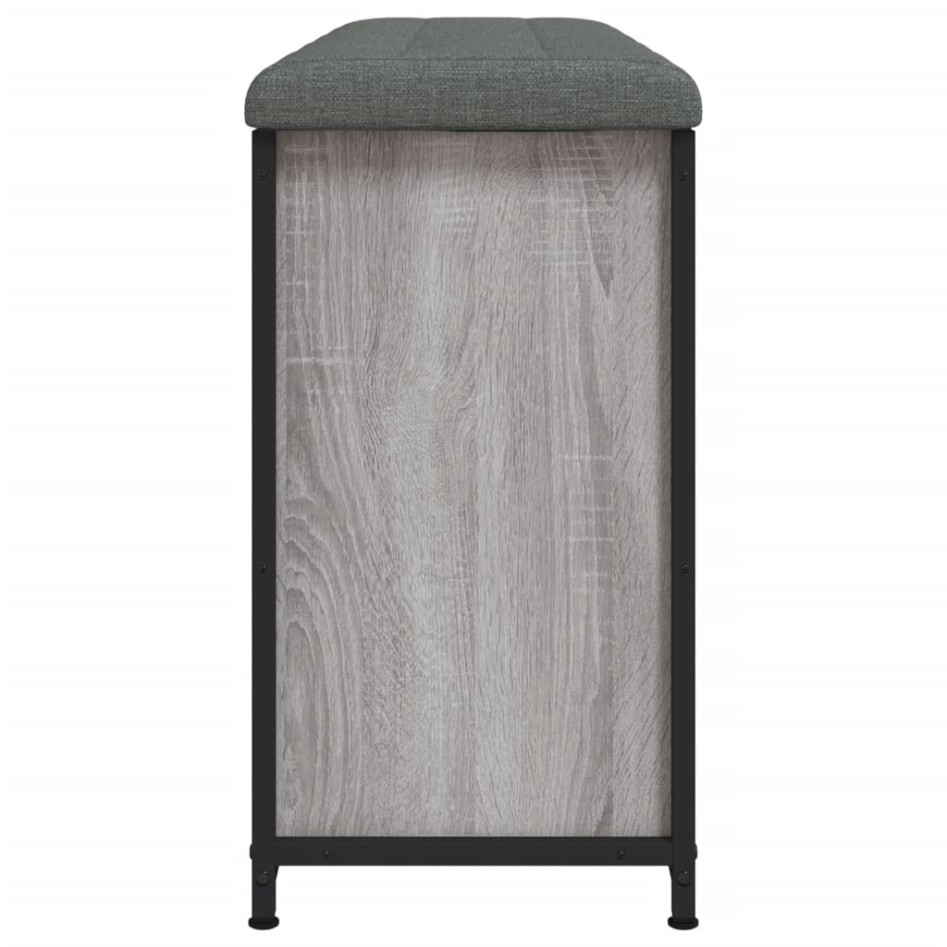 Banco zapatero con cajón abatible gris Sonoma 102x32x56