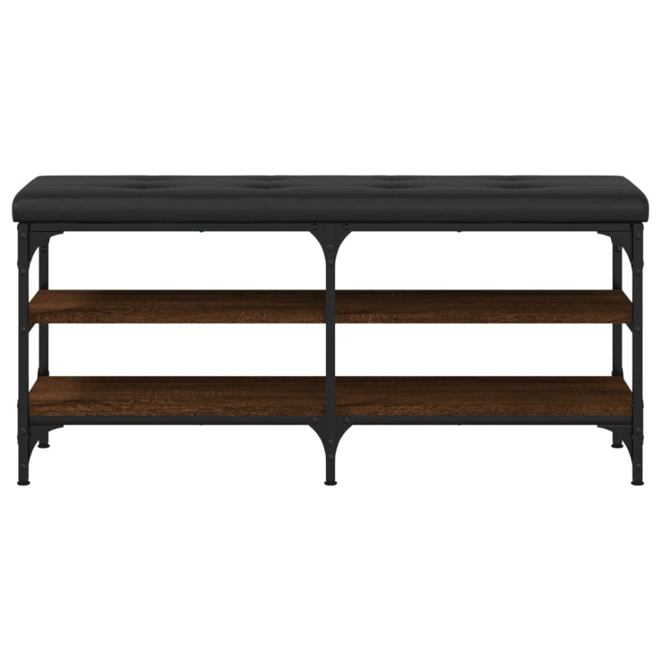 Banco zapatero madera de ingeniería marrón roble 102x32x47