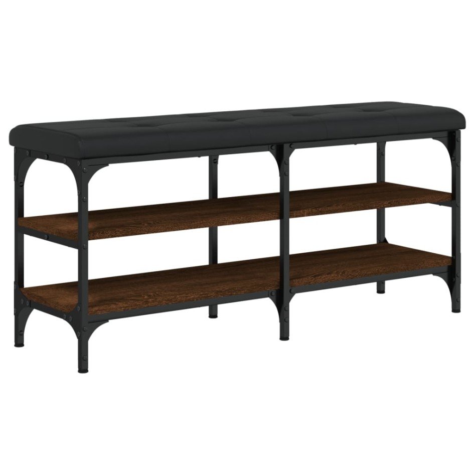 Banco zapatero madera de ingeniería marrón roble 102x32x47