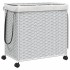 Cesto para ropa sucia con ruedas ratán blanco 60x35x60,5