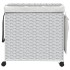 Cesto para ropa sucia con ruedas ratán blanco 60x35x60,5
