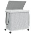 Cesto para ropa sucia con ruedas ratán blanco 60x35x60,5