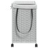 Cesto para ropa sucia con ruedas ratán blanco 60x35x60,5