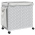 Cesto para ropa sucia con ruedas ratán blanco 60x35x60,5