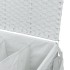 Cesto para ropa sucia con ruedas ratán blanco 60x35x60,5
