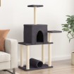 Rascador para gatos con postes de sisal gris oscuro 122 cm