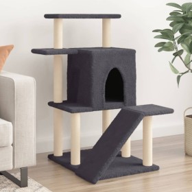 Rascador para gatos con postes de sisal gris oscuro 97