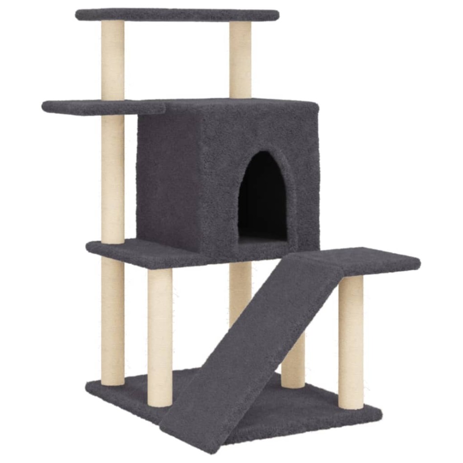 Rascador para gatos con postes de sisal gris oscuro 97