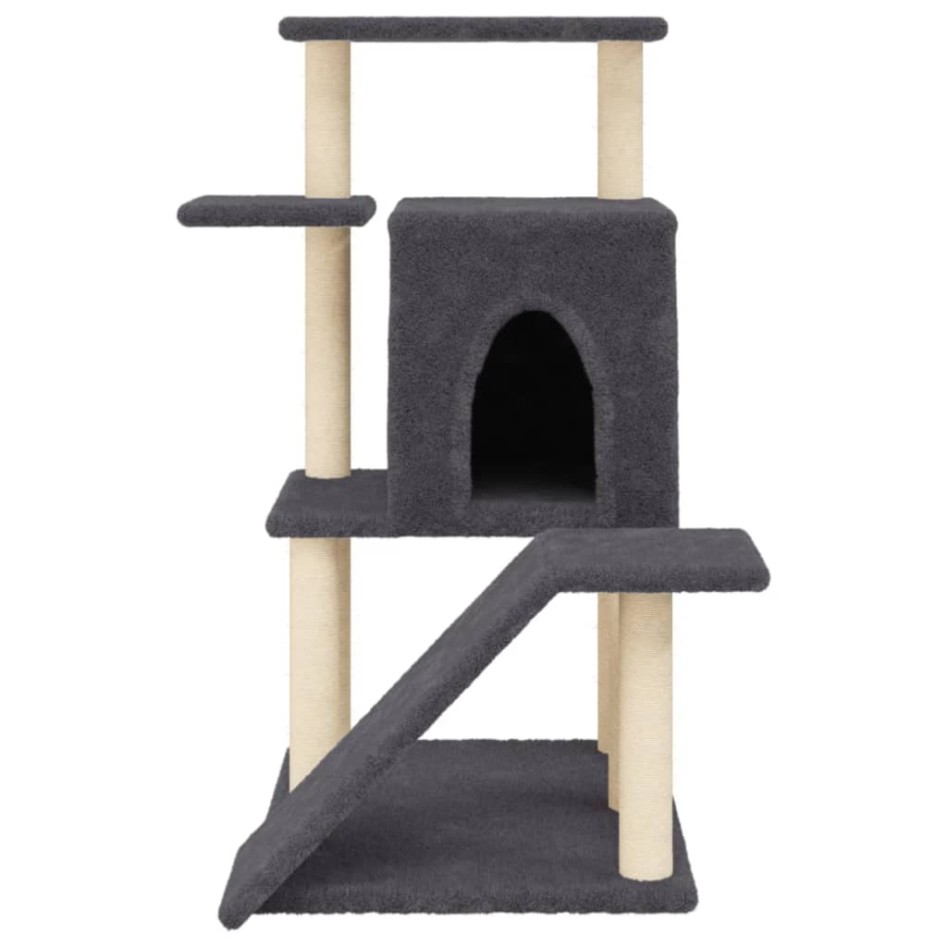 Rascador para gatos con postes de sisal gris oscuro 97