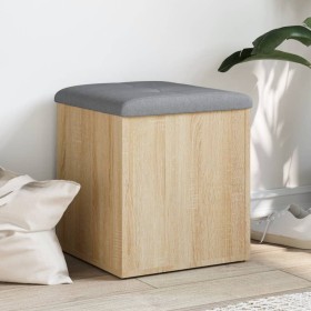 Banco con almacenaje madera ingeniería roble Sonoma 42x42x45