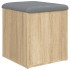 Banco con almacenaje madera ingeniería roble Sonoma 42x42x45