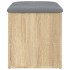 Banco con almacenaje madera ingeniería roble Sonoma 42x42x45