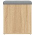 Banco con almacenaje madera ingeniería roble Sonoma 42x42x45