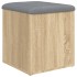 Banco con almacenaje madera ingeniería roble Sonoma 42x42x45