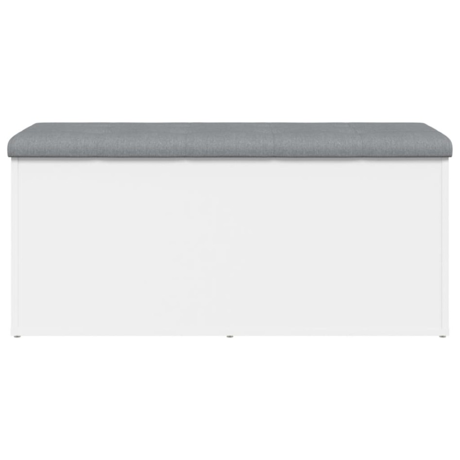 Banco con almacenaje madera de ingeniería blanco 102x42x45