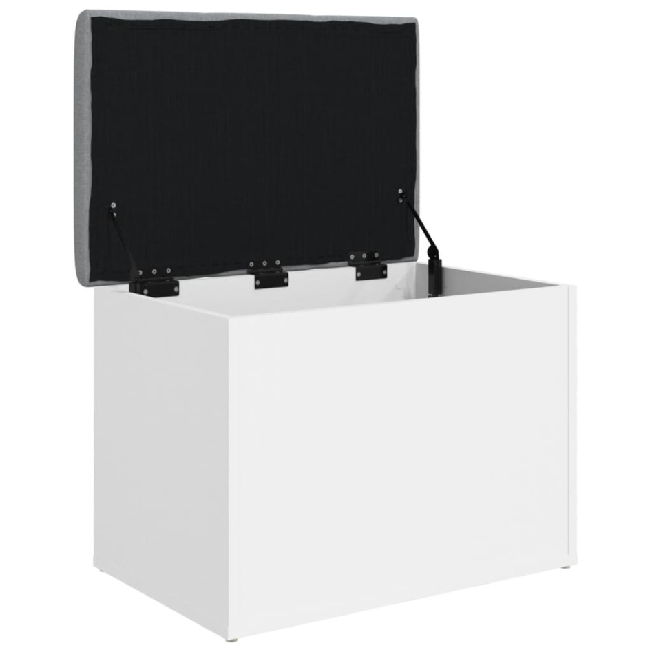 Banco con almacenaje madera de ingeniería blanco 62x42x45