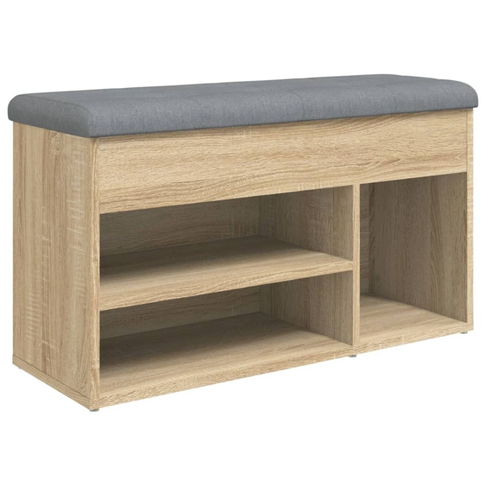 Banco zapatero madera de ingeniería roble Sonoma 82x32x45,5