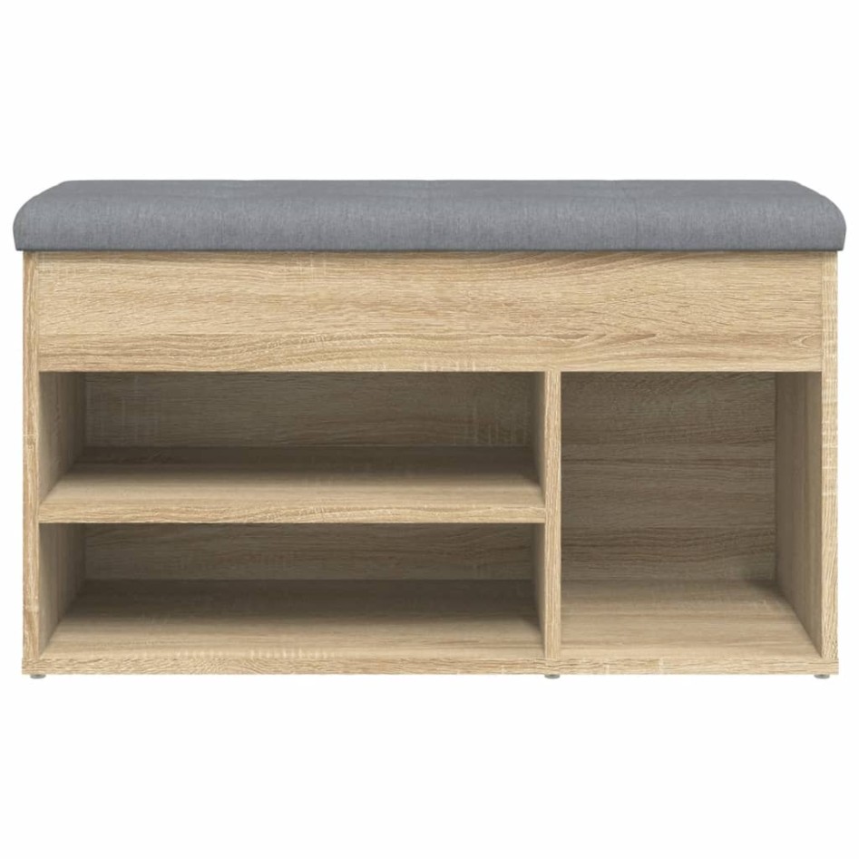 Banco zapatero madera de ingeniería roble Sonoma 82x32x45,5