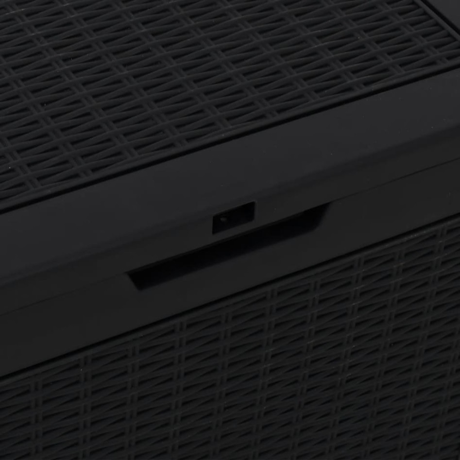 Caja de almacenaje de jardín polipropileno negra 55,5x43x53