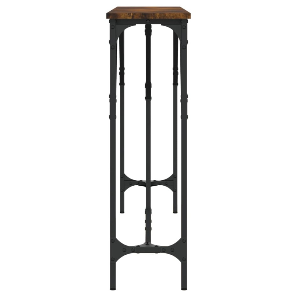 Mesa consola madera de ingeniería roble ahumado 140x23x75