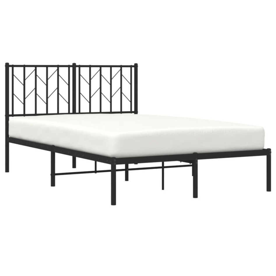 Estructura cama sin colchón con cabecero metal negro 120x190