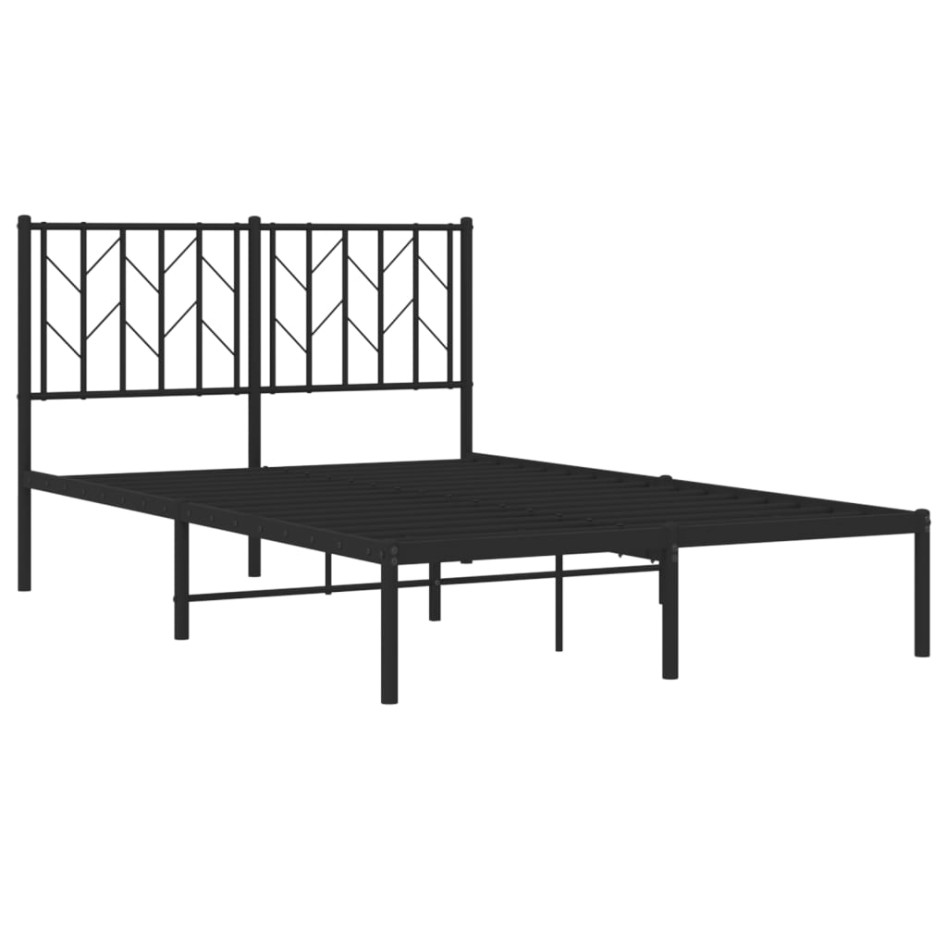 Estructura cama sin colchón con cabecero metal negro 120x190
