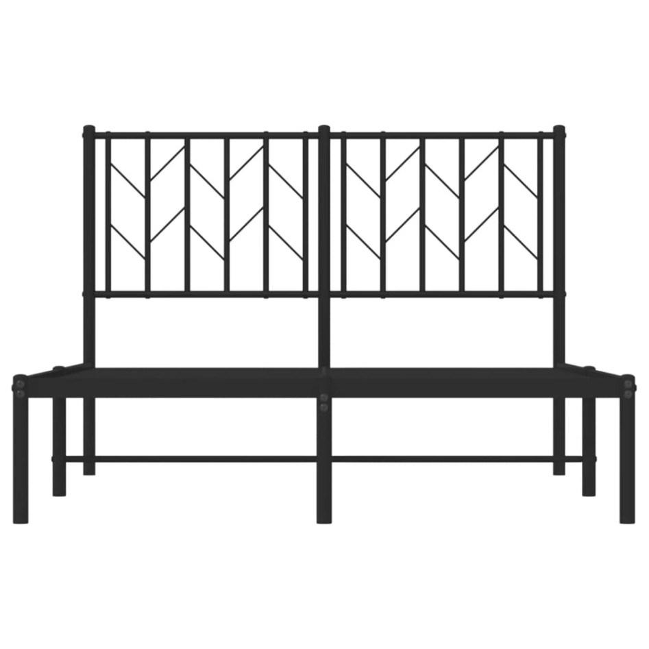 Estructura cama sin colchón con cabecero metal negro 120x190