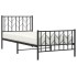 Estructura cama sin colchón con estribo metal negro 90x200
