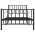 Estructura cama sin colchón con estribo metal negro 90x200