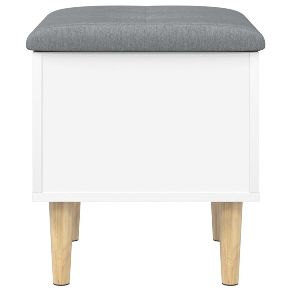 Banco con almacenaje madera de ingeniería blanco 42x42x46