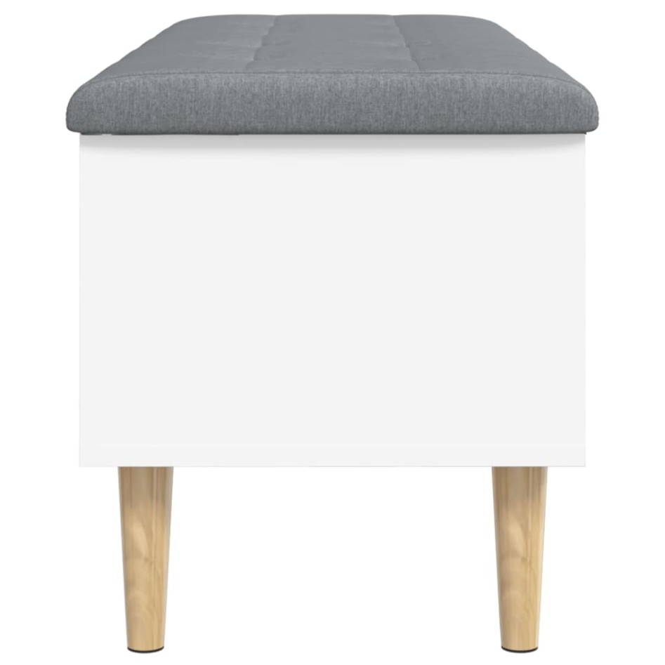 Banco con almacenaje madera de ingeniería blanco 102x42x46